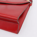 Christian Dior Hand Bag Leather 2way Red Gold Tone Auth bs37235-8