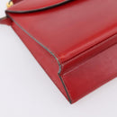 Christian Dior Hand Bag Leather 2way Red Gold Tone Auth bs37235-15
