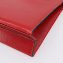Christian Dior Hand Bag Leather 2way Red Gold Tone Auth bs37235-16
