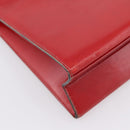 Christian Dior Hand Bag Leather 2way Red Gold Tone Auth bs37235-17