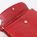 Christian Dior Hand Bag Leather 2way Red Gold Tone Auth bs37235-18
