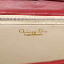 Christian Dior Hand Bag Leather 2way Red Gold Tone Auth bs37235-19