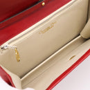 Christian Dior Hand Bag Leather 2way Red Gold Tone Auth bs37235-12