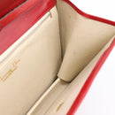 Christian Dior Hand Bag Leather 2way Red Gold Tone Auth bs37235-20