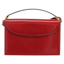Christian Dior Hand Bag Leather 2way Red Gold Tone Auth bs37235-13