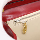Christian Dior Hand Bag Leather 2way Red Gold Tone Auth bs37235-22