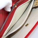 Christian Dior Hand Bag Leather 2way Red Gold Tone Auth bs37235-23