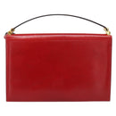 Christian Dior Hand Bag Leather 2way Red Gold Tone Auth bs37235-2