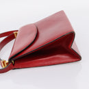 Christian Dior Hand Bag Leather 2way Red Gold Tone Auth bs37235-3