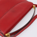 Christian Dior Hand Bag Leather 2way Red Gold Tone Auth bs37235-6
