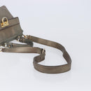 Salvatore Ferragamo Gancini Hand Bag Leather 2way Gold Auth bs37237-11