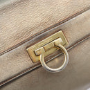 Salvatore Ferragamo Gancini Hand Bag Leather 2way Gold Auth bs37237-21