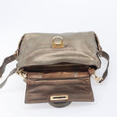 Salvatore Ferragamo Gancini Hand Bag Leather 2way Gold Auth bs37237-23