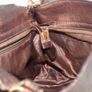 Salvatore Ferragamo Gancini Hand Bag Leather 2way Gold Auth bs37237-28
