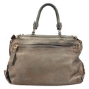 Salvatore Ferragamo Gancini Hand Bag Leather 2way Gold Auth bs37237-3