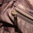 Salvatore Ferragamo Gancini Hand Bag Leather 2way Gold Auth bs37237-30
