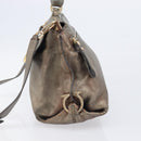 Salvatore Ferragamo Gancini Hand Bag Leather 2way Gold Auth bs37237-5