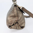 Salvatore Ferragamo Gancini Hand Bag Leather 2way Gold Auth bs37237-6