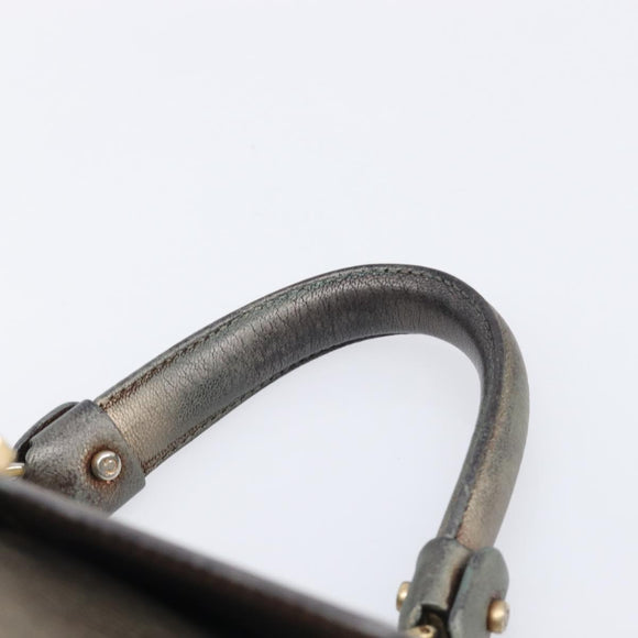 Salvatore Ferragamo Gancini Hand Bag Leather 2way Gold Auth bs37237