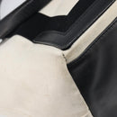BALENCIAGA Navy Cabas Tote Bag Canvas White Black 339933 Auth bs37238-16