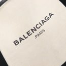 BALENCIAGA Navy Cabas Tote Bag Canvas White Black 339933 Auth bs37238-10