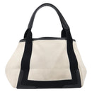 BALENCIAGA Navy Cabas Tote Bag Canvas White Black 339933 Auth bs37238-2