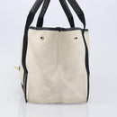 BALENCIAGA Navy Cabas Tote Bag Canvas White Black 339933 Auth bs37238-4