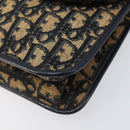 Christian Dior Trotter Canvas Shoulder Bag Navy Gold Tone Auth bs37239-10