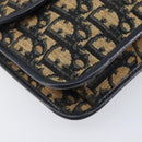 Christian Dior Trotter Canvas Shoulder Bag Navy Gold Tone Auth bs37239-11