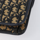 Christian Dior Trotter Canvas Shoulder Bag Navy Gold Tone Auth bs37239-12