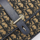 Christian Dior Trotter Canvas Shoulder Bag Navy Gold Tone Auth bs37239-14