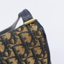 Christian Dior Trotter Canvas Shoulder Bag Navy Gold Tone Auth bs37239-15