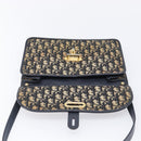 Christian Dior Trotter Canvas Shoulder Bag Navy Gold Tone Auth bs37239-16