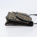 Christian Dior Trotter Canvas Shoulder Bag Navy Gold Tone Auth bs37239-4
