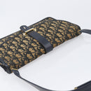 Christian Dior Trotter Canvas Shoulder Bag Navy Gold Tone Auth bs37239-6