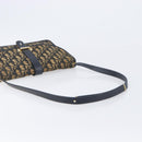 Christian Dior Trotter Canvas Shoulder Bag Navy Gold Tone Auth bs37239-7
