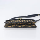 Christian Dior Trotter Canvas Shoulder Bag Navy Gold Tone Auth bs37239-9