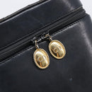 Christian Dior Chain Hand Bag Leather Black Gold Tone Auth bs37240-15