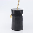 Christian Dior Chain Hand Bag Leather Black Gold Tone Auth bs37240-4