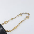 Christian Dior Chain Hand Bag Leather Black Gold Tone Auth bs37240-8