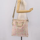 CHANEL Hand Bag Canvas 2way Pink Silver CC Auth bs37241-28