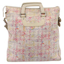 CHANEL Hand Bag Canvas 2way Pink Silver CC Auth bs37241-2