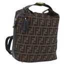 FENDI Zucca Canvas Backpack Black Gold Tone Auth bs37242-1