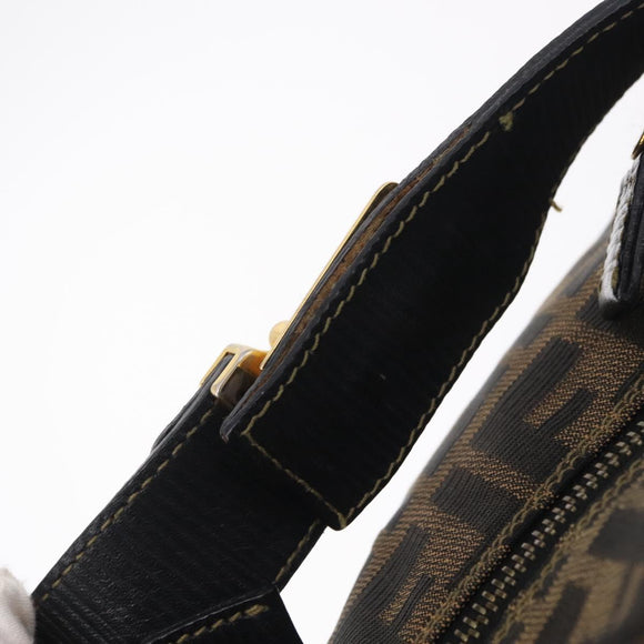 FENDI Zucca Canvas Backpack Black Gold Tone Auth bs37242