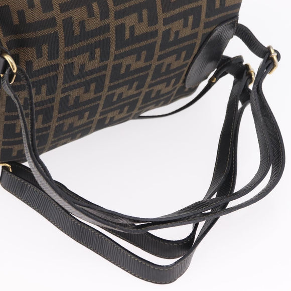 FENDI Zucca Canvas Backpack Black Gold Tone Auth bs37242