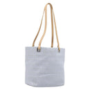 FENDI Zucchino Canvas Tote Bag Light Blue Silver 8BH079 Auth bs37243-1