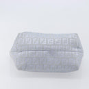 FENDI Zucchino Canvas Tote Bag Light Blue Silver 8BH079 Auth bs37243-5