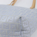 FENDI Zucchino Canvas Tote Bag Light Blue Silver 8BH079 Auth bs37243-10