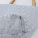 FENDI Zucchino Canvas Tote Bag Light Blue Silver 8BH079 Auth bs37243-15