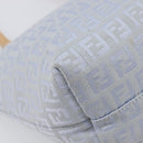 FENDI Zucchino Canvas Tote Bag Light Blue Silver 8BH079 Auth bs37243-16